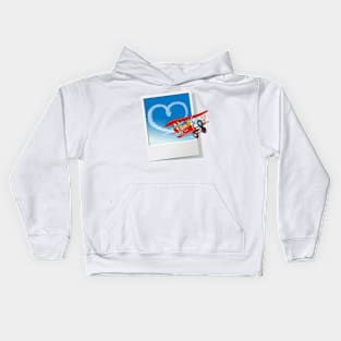 Cartoon retro biplane Kids Hoodie